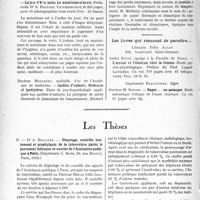 1703 - Page 1660 - Partie scientifique. L’actualité scientifique. Les Livres. Actualités infantiles, par Docteur L. Babonneix, Maison et Cie, éditeur, Paris, 1932 / La joie d'être sains. Le naturisme et la vie, par Dr J. Poucel, J. B. Baillière et Fils, éditeurs, Paris / Jardins d’enfants. Médecins et jardinières, par Docteur Molinéry, Paris 28 Janvier 1933 / Les Thèses. Dépistage, contrôle, traitement et prophylaxie de la tuberculose parmi le personnel infirmier et ouvrier de l’Assistance publique, par Dr A. Bellière, Paris 1932 / Les livres qui viennent de paraître