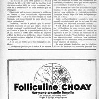 1747 - Page 1704-XII - A travers l’officiel. Circulaire du ministre de la Santé publique du 28 avril 1933 relative à l’application de la loi du 21 avril 1933 et en ce qui concerne la vérification, l’authentification des diplômes de docteur en médecine et de chirurgien-dentiste