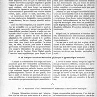 1769 - Page 1726 - Partie scientifique. Travaux originaux. Ce que pratiquement le médecin doit savoir de l’éducation physique, d’après le Docteur Pierre Nadal. Les moyens de l’éducation physique. Les exercices analy-synthétiques / Il ne faut pas confondre éducation physique et gymnastique médicale