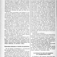 1771 - Page 1728 - Partie scientifique. L’actualité scientifique. La Presse. Le choc obstétrical [(La Presse Médicale, 10 décembre 1932)] / Tuberculose pulmonaire et fonction de reproduction [(Paris Médical, 17 décembre 1932)] / Le traitement des abcès péri-amygdaliens par l’amygdalectomie à chaud [(La Presse Médicale, 31 décembre 1932)]