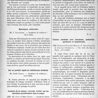 1773 - Page 1730 - Partie scientifique. L’actualité scientifique. Les Société Savantes. Paris. Action respiratoire et circulatoire de CO2 introduit par voies intra-péritonéale et intra-rectale, (Académie de médecine ; 25-4-1933) / Moustiques arboricoles, (Académie de médecine ; 25-4-1933) / Sur un procédé rapide de cathétérisme duodénal, (Académie de médecine ; 14-3-1933) / Luxation de la colonne cervicale révélée par des injections anesthésiantes dans la nuque, (Société de chirurgie ; 25-1-1933) / Tumeur surrénale avec hirsutisme, aménorrhée, glycosurie et hypertension, (Soc. méd. des hôp. de Paris ; 27-1-1933)