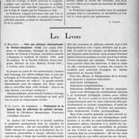 1776 - Page 1733 - Partie scientifique. L’actualité scientifique. Les Société Savantes. Paris. Société de Prophylaxie / Les Livres. Vers une politique internationale du thermo-climatisme social, par Dr Molinéry, (Extrait du Lien Médical, février 1933 ;à Luchon, chez l’auteur) / Traitement de la douleur dans les affections du système nerveux, par Dr G. Cauvy, Extrait de l’Évolution thérapeutique. Expansion scientifique française / L’Année médicale pratique, XIIe année, édition 1933, publiée sous la direction de C. Lian, préface du Professeur E. Sergent