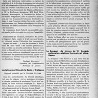 1860 - Page 1817 - Partie scientifique. L’actualité scientifique. Les Congrès. Congrès des villes d’eaux. L’orientation sociale du thermo-climatisme français / La station maritime de la Baule - Bretagne / Le Banquet de clôture du Ve Congrès national des stations thermales et climatiques