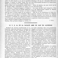 1905 - Page 1862 - Propos du jour. Hommages rendus aux Savants. La célébration du Centenaire de la mort de Victor Jacquement, naturaliste et explorateur, un évadé de la médecine [J. Noir] / Le V. E. M. de la faculté libre de Lille en Auvergne