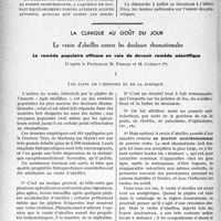 1919 - Page 1876 - Partie scientifique. Travaux originaux. Clinique médicale. Les assises nationales de l'assemblée française de médecine générale, par G. Blechmann. Session consacrée à la Sérothérapie préventive antitétanique. Les règles de pratique professionnelle / La clinique au goût du jour. Le venin d’abeilles contre les douleurs rhumatismales. Le remède populaire efficace en voie de devenir remède scientifique, d’après le Professeur M. Perrin et M. Cuénot. Les faits de l’histoire et de la clinique