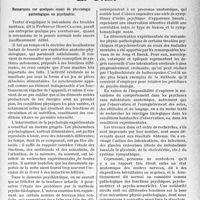 1922 - Page 1879 - Partie scientifique. L’actualité scientifique. La Presse. Remarques sur quelques essais de physiologie pathologique en psychiatrie [(La Biologie Médicale, n° 2, 1933)]