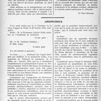 1935 - Page 1892 - Partie professionnelle, Hygiène, Assistance, Mutualité, Intérêts corporatifs, Variétés. Travaux originaux. Accidents du travail. Refus d'opération par la victime [Dr Paul Boudin] / Jurisprudence