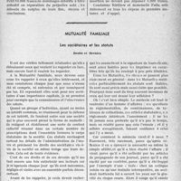 1936 - Page 1893 - Partie professionnelle, Hygiène, Assistance, Mutualité, Intérêts corporatifs, Variétés. Travaux originaux. Jurisprudence / Mutualité Familiale. Les sociétaires et les statuts. Droits et Devoirs