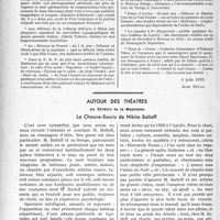 1941 - Page 1898 - Partie professionnelle, Hygiène, Assistance, Mutualité, Intérêts corporatifs, Variétés. Travaux originaux. La page sans médecine / Autour des théâtres. La Chauve-Souris de Nikita Balieff [Jean Séjournet]