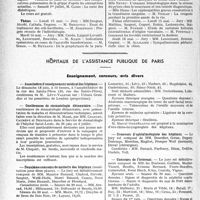 1943 - Page 1900 - Partie professionnelle, Hygiène, Assistance, Mutualité, Intérêts corporatifs, Variétés. Faculté de médecine de Paris. Enseignement et actes de la Faculté / Hôpitaux de l’assistance publique de Paris. Enseignement, concours, avis divers