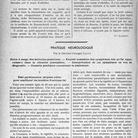 1983 - Page 1940 - Partie scientifique. Travaux originaux. La clinique obstétricale au gout du jour. Le venin d'abeilles contre les douleurs rhumatismales [Dr Gassot] / Pratique neurologique, par le Docteur Georges Cauvy. État parkinsonien (moyens utiles pour améliorer les troubles fonctionnels)