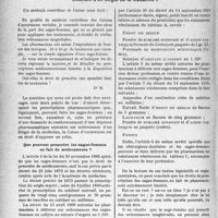 1997 - Page 1954 - Partie professionnelle, Hygiène, Assistance, Mutualité, Intérêts corporatifs, Variétés. Travaux originaux. Assurances sociales. I. Limites des droits de prescription pharmaceutique des sages-femmes II. Une caisse peut-elle se refuser à rembourser une ordonnance pharmaceutique, émanant d’un illégal de la médecine ? [Dr Paul Boudin]