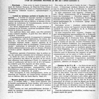 2005 - Page 1962 - Partie professionnelle, Hygiène, Assistance, Mutualité, Intérêts corporatifs, Variétés. Reportage professionnel. Nouvelles et Informations, (Voir les Dernières Nouvelles en tête des « Demi-Colonnes »). Nécrologie [Docteur Hamard, Docteur Lecomte, Docteur Edmond Garipuy] / Institut de technique sanitaire et hygiène des industries / Réunion plénière de la Société anatomique de Paris / Chemins de fer P. -L. -M
