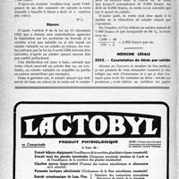 2015 - Page 1972-LVI - Correspondance. Accidents du travail. Rente d’un ouvrier agricole accidenté du travail / Médecine légale. Constatation de décès par suicide