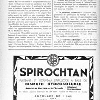 2027 - Page 1982-X - Dernières nouvelles. Le banquet de l’Association des anciens élèves de l’Institut d’hygiène de Paris / La séance solennelle de la Société de psychothérapie, d’hypnologie et de psychologie / Hôpital Bon-Secours / La Caravane universitaire / Naissance / La « Collection d’Estampes »