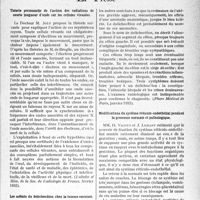 2042 - Page 1997 - Partie scientifique. L'Actualité scientifique. La Presse. Théorie personnelle de l’action des radiations de courte longueur d’onde sur les cellules vivantes [(Bulletin et Mém. de la Soc. de Radiologie de France, février 1933)] / Les méfaits du dolichocôlon chez la femme enceinte [(Phare Médical de Paris, janvier 1933)] / Modifications du système réticulo-endothélial pendant la grossesse normale et pathologique [(Gynécologie et obstétrique, mars 1933)]