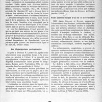 2044 - Page 1999 - Partie scientifique. L'Actualité scientifique. La Presse. Les acquisitions récentes dans l’étude et le traitement du diabète sucré ; leur intérêt pratique [(Journal. des Praticiens de Lyon et du Sud-Est, février 1933)] / Sur l’hyperglycémie poste-opératoire [(Revue belge des Sciences médicales, janvier 1933)] / Étude anatomo-clinique d’un cas de diabète bronzé [(Revue médicale de l’Est, 1er janvier 1933)]