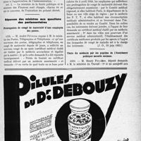 2068 - Page XLVII-2023 - A travers l’officiel. Lutte antituberculeuse / Réponses des ministres aux questions des parlementaires. Prolongation de congé de maternité d’une employée des postes / Choix du médecin par les pupilles de l’Assistance publique assurés sociaux