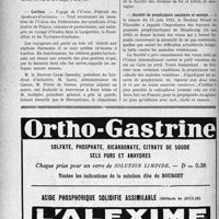 2085 - Page 2040-VIII - Dernières nouvelles. Fondation Clemenceau-Umfia à la Cité universitaire / Luchon / Société de prophylaxie sanitaire et morale