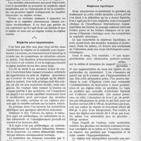 2100 - Page 2055 - Partie scientifique. Travaux originaux. Les Conférences du « Concours Médical ». Le régime des brightiques, par le Docteur Maurice Dérot. Néphrite albumineuse simple / Néphrite avec hypertension / Néphrose lipoïdique