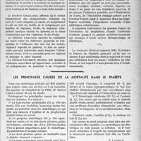 2102 - Page 2057 - Partie scientifique. Travaux originaux. Les Conférences du « Concours Médical ». Le régime des brightiques, par le Docteur Maurice Dérot. Néphrose lipoïdique / Les principales causes de la mortalité dans le diabète [P. Lacroix]