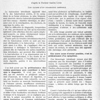 2106 - Page 2061 - Partie scientifique. Travaux originaux. La clinique au goût du jour. La tuberculose intestinale, souvent polymorphe, peut simuler Une tumeur, et surtout une entérite chronique banale, d’après le Docteur Gaston Lyon. Les causes d’un diagnostic difficile