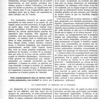 2107 - Page 2062 - Partie scientifique. Travaux originaux. La clinique au goût du jour. La tuberculose intestinale, souvent polymorphe, peut simuler Une tumeur, et surtout une entérite chronique banale, d’après le Docteur Gaston Lyon. Les causes d’un diagnostic difficile / Le laboratoire au secours de la clinique
