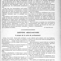 2126 - Page 2081 - Partie professionnelle, Hygiène, Assistance, Mutualité, Intérêts corporatifs, Variétés. Travaux originaux. Chronique. Vente de produits pharmaceutiques par une clinique privée à ses hospitalisés [Dr Paul Boudin] / Questions médico-militaires. A propos de la carte de surclassement [Dr Sébald]