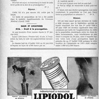 2145 - Page 2100-LXIV - Correspondance. Questions médico-militaires. Emplois réservés aux médecins réformés de guerre / Baux et locations. Droit à la prorogation