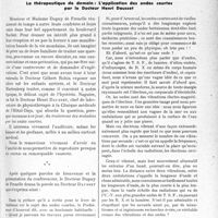 2160 - Page 2115 - Propos du jour. Une causerie dans le salon du Docteur Dupuy de Frenelle. La thérapeutique de demain : L’application des ondes courtes par le Docteur Henri Dausset [J. Noir]