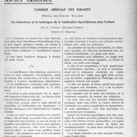 2164 - Page 2119 - Partie scientifique. Travaux originaux. Clinique médicale des enfants. Les indications et la technique de |a médication thyroïdienne chez l'enfant, par le Docteur Edouard Pichon