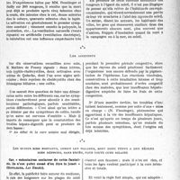 2172 - Page 2127 - Partie scientifique. Travaux originaux. L’actinothérapie au goût du jour. Nudistes, prenez garde…. Les rayons du soleil menacent votre foie et vos intestins, d'après les travaux de M. Mathieu de Fossey, ainsi que ceux de MM. Remlinger et Bailly. Quelques exemples / Les accidents / Les sujets bien portants, comme les malades, sont donc tenus à des règles bien définies, sans excès, pour toute cure solaire