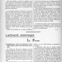 2173 - Page 2128 - Partie scientifique. Travaux originaux. L’actinothérapie au goût du jour. Nudistes, prenez garde…. Les rayons du soleil menacent votre foie et vos intestins, d'après les travaux de M. Mathieu de Fossey, ainsi que ceux de MM. Remlinger et Bailly. Les sujets bien portants, comme les malades, sont donc tenus à des règles bien définies, sans excès, pour toute cure solaire / L'actualité scientifique. La Presse. L’astragalectomie ; étude de ses indications et des résultats éloignés d’après vingt observations personnelles [(Bull. et Mém. Soc. des chirurgiens de Paris ; 17 février 1933)] / L’encéphalite coquelucheuse [(Strasbourg Médical, 25 décembre 1932)]