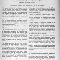 2230 - Page 2185 - Partie Scientifique. Travaux originaux. La clinique au goût du jour. La méningite tuberculeuse reste d’un diagnostic difficile ; les chances de sa guérison par l’allergine, d’après le Docteur A. Jousset. Quelques causes des difficultés de ce diagnostic