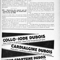 2262 - Page LIII-2217 - Correspondance. Accidents du travail. Révision de la rente d’un accidenté du travail / Honoraires des experts qui ont examiné des accidents du travail antérieurs à la loi de 1898