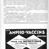 2273 - Page 2228-VIII - Dernières nouvelles. Fiançailles / Académie de médecine / Faculté de médecine de Paris / Conseil supérieur de l’Instruction publique / Association générale des médecins de France / Lyon