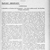 2302 - Page 2257 - Partie professionnelle, Hygiène, Assistance, Mutualité, Intérêts corporatifs, Variétés. Travaux originaux. Chronique. La dénatalité, en fonction de l'avortement. — Un roman médico-social : Les Avortées Critiques nécessaires [G. Duchesne]