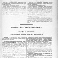 2314 - Page 2269 - Partie professionnelle, Hygiène, Assistance, Mutualité, Intérêts corporatifs, Variétés. Hôpitaux de l’assistance publique de Paris. Enseignement, concours, avis divers / Reportage: professionnel. Nouvelles et Informations, (Voir les Dernières Nouvelles. en tête des « Demi-Colonnes). Nécrologie [Docteur Pissot, Docteur Puech] / XIVe Congrès international d’hydrologie, de climatologie et de géologie médicales