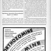 2316 - Page XLVII-2271 - Modèle de la carte du combattant, fixé par l’arrêté du 3 juillet 1933. VIIe Programme de voyages Cévennes-Pyrénées-Océan / Sage-femme. Honoraires d’accouchement. Appel à un médecin