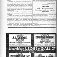 2323 - Page 2278-LIV - Correspondance. Accidents du travail. Remboursement à un médecin. Vente de produits pharmaceutiques utilisés pour les blessés du travail / Assurances. Assurance incendie. Dommages causés aux appareils électriques