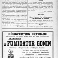 2326 - Page LVII-2281 - Correspondance. Application du tarif des accidents du travail. Quelques petites précisions pratiques demandées / Botte plâtrée / Fiscalité. Patente d’un médecin expert ne faisant pas de clientèle