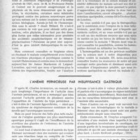 2349 - Page 2304 - Partie scientifique. Travaux originaux. L’homoeopathie, (Pour ceux qui ne savent pas très exactement ce que c’est), par le Docteur P. Ferreyrolles. Médecin de l’Hôpital thermal de La Bourboule / L'anémie pernicieuse par insuffisance gastrique