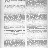 2359 - Page 2314 - Partie scientifique. L’actualité scientifique. Les Sociétés Savantes. Paris. Le diagnostic bactériologique de la tuberculose infantile par l’inoculation du contenu gastrique au cobaye, (Académie de médecine ; 20-6-1933) / La sérothérapie tardive dans la maladie de Heine-Medin chez l’adulte, (Académie de médecine 13-6-1933) / Sur la contracture abdominale, (Société de chirurgie ; 29-3-1933) / Fracture de l’humérus par contraction musculaire, (Société de chirurgie ; 29-3-1933)