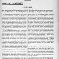 2364 - Page 2319 - Partie professionnelle, Hygiène, Assistance, Mutualité, Intérêts corporatifs, Variétés. Travaux originaux. Chronique. Une lacune de la loi des pensions (article 64): Conditions restrictives concernant les cures thermales. — Un vœu légitime de Molinéry au Congrès des villes d'eaux [G. Duchesne]