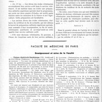 2373 - Page 2328 - Partie professionnelle, Hygiène, Assistance, Mutualité, Intérêts corporatifs, Variétés. Travaux originaux. Chronique médico-militaire. La P. M. S. du Service de santé / Faculté de médecine de Paris. Enseignement et actes de la Faculté