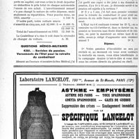 2383 - Page 2338-LIV - Correspondance. Fiscalité. Amortissement du prix d’achat d’une automobile / Questions médico-militaires. Révision de pension. Versements de l’État pour la retraite du combattant