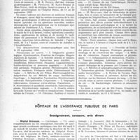 2433 - Page 2388 - Partie professionnelle, Hygiène, Assistance, Mutualité, Intérêts corporatifs, Variétés. Faculté de médecine de Paris. Enseignement et actes de la Faculté / Hôpitaux de l'assistance publique de Paris. Enseignement, concours, avis divers