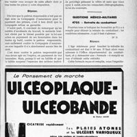 2446 - Page LVII-2401 - Correspondance. Accidents du travail. Recouvrement d’honoraires en matière d’accidents du travail. Patron en faillite / Questions médico-militaires. Retraite du combattant