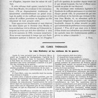 2463 - Page 2418 - Propos du jour. Nécessité d’une loi réglementant l’exercice du métier de coiffeur [J. Noir] / Les cures thermales. Le vœu Molinéry et les victimes de la guerre [Docteur G. Rabourdin]