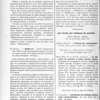 2483 - Page 2438 - Partie scientifique. L’actualité scientifique. Les livres. Hygiène et diététique de l’entéritique, par Docteur G. Faroy, Librairie O. Doin, Paris / Le pneumothorax thérapeutique « ambulatoire », par A. Bernard, G. Doin et Cie, éditeurs, Paris / « Modèle-toi ! », Dr Didier / Les livres qui viennent de paraître...